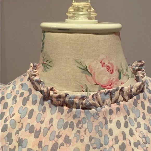 Aqua Cream and Tan Ruffled Tiered Midi Dress - Picture 5 of 13